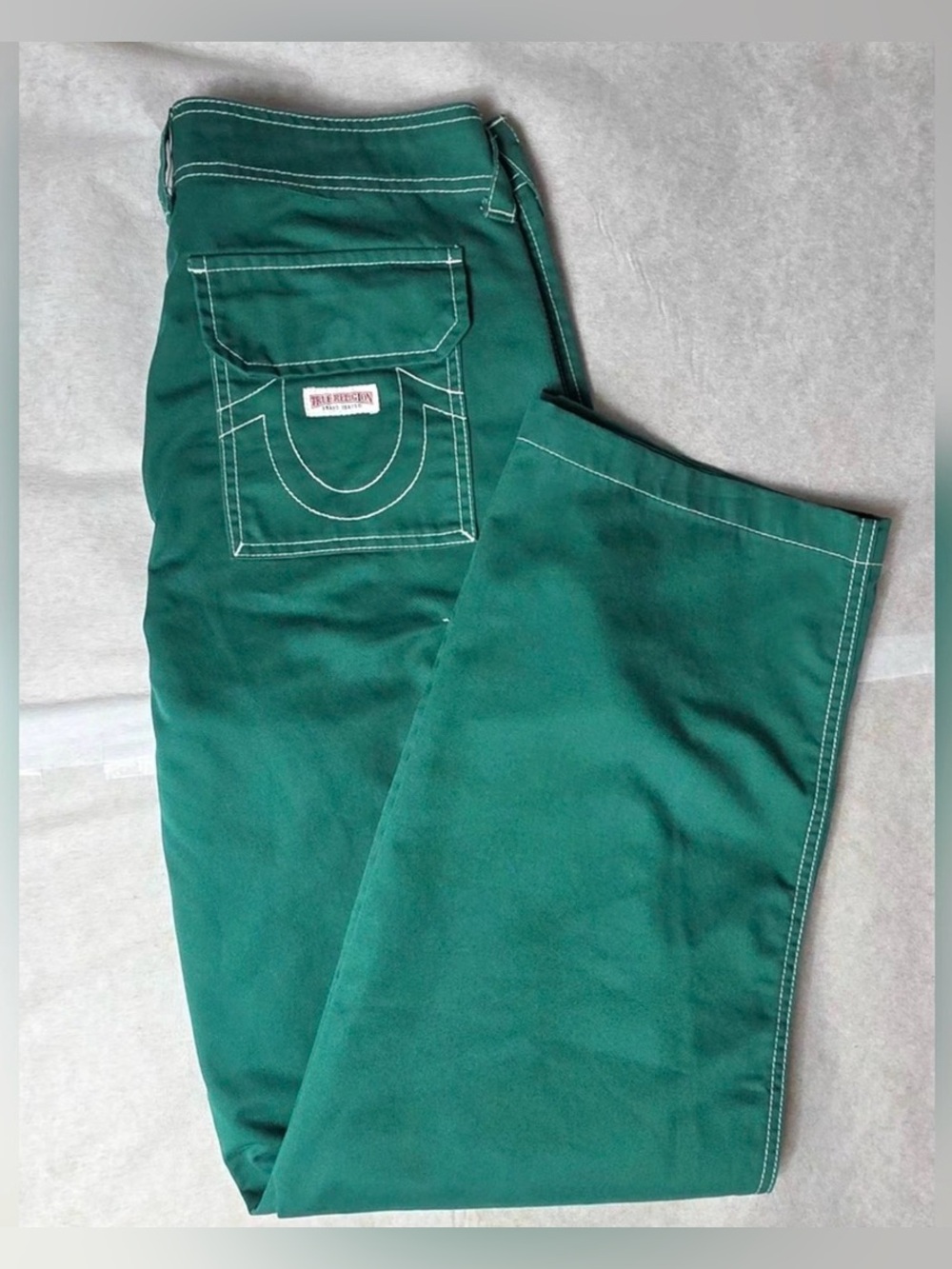 Green Women true religion cargoPants with Contrast Stitching … 37” long